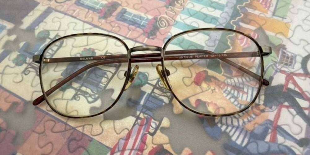 Delmar Vintage Antique Pewter and Tortoise Panto Eyeglass Frames